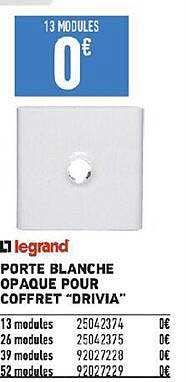 porte blanche opaque pour coffret "drivia"