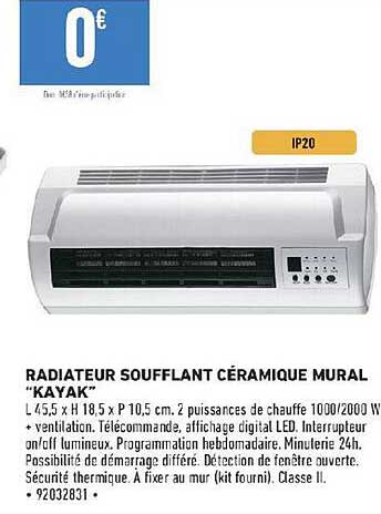 Radiateur Soufflant Céramique Mural "kayak"