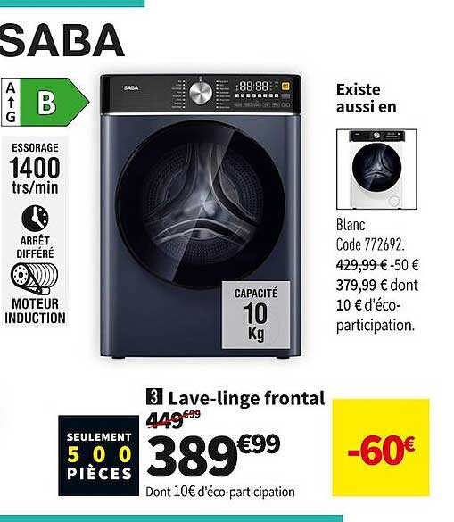 saba lave-linge frontal
