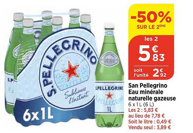 san pellegrino eau minérale naturelle gazeuse