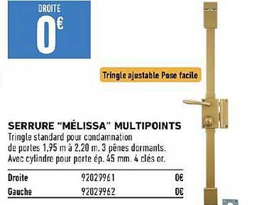 serrure "mélissa" multipoints