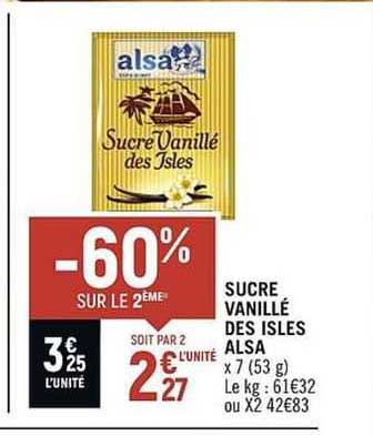 sucre vanillé des isles alsa