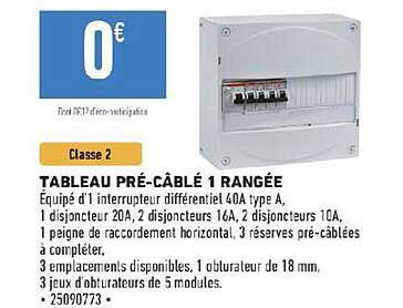 tableau pré-câblé 1 rangée