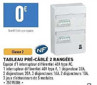 tableau pré-câblé 2 rangées