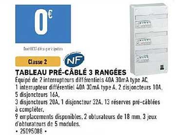 tableau pré-câblé 3 rangées