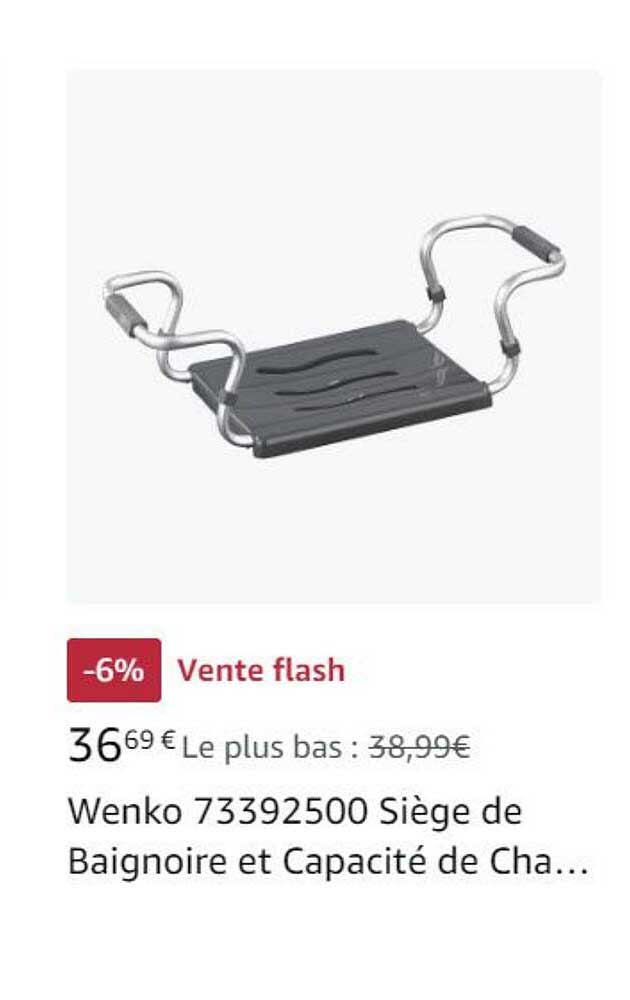 wenko 73392500 siège de baignoire et capacité de cha..