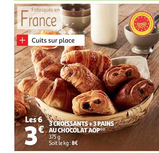 3 Croissants + 3 Pains Au Chocolat Aop