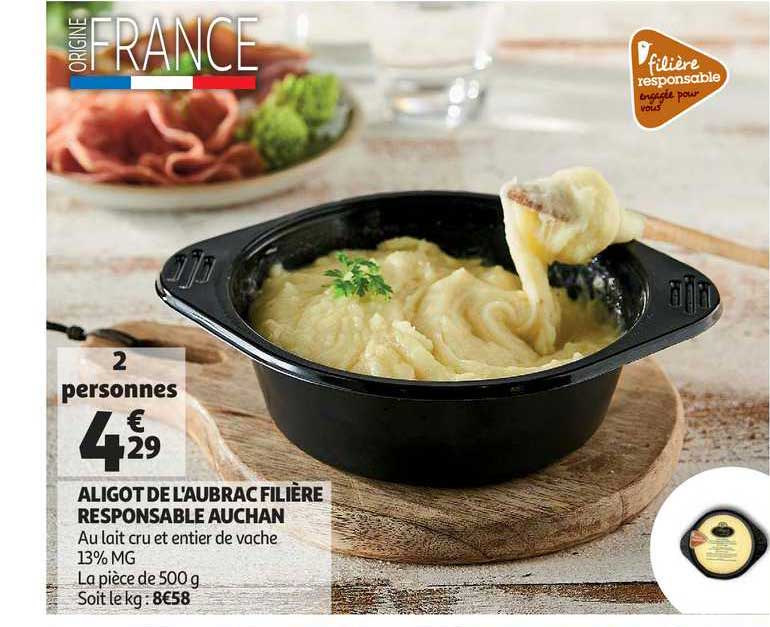 aligot de l'aubrac filière responsable auchan
