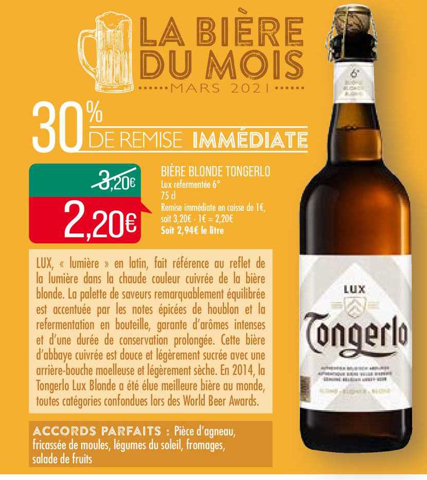 bière blonde tongerlo