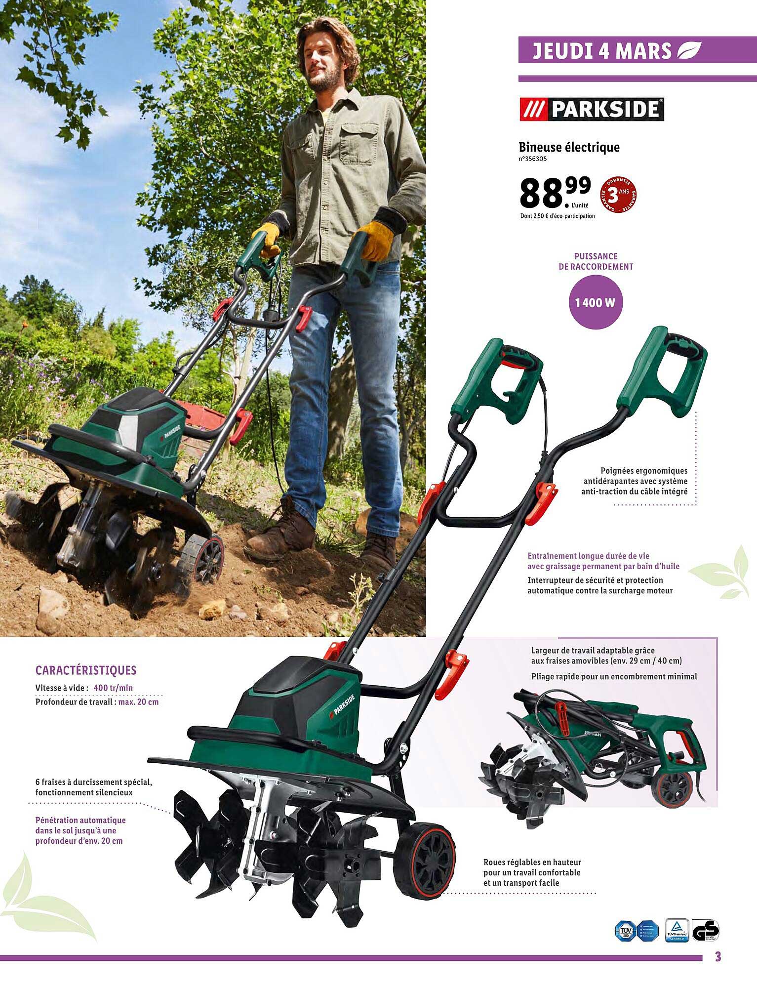 Bineuse électrique  Parkside