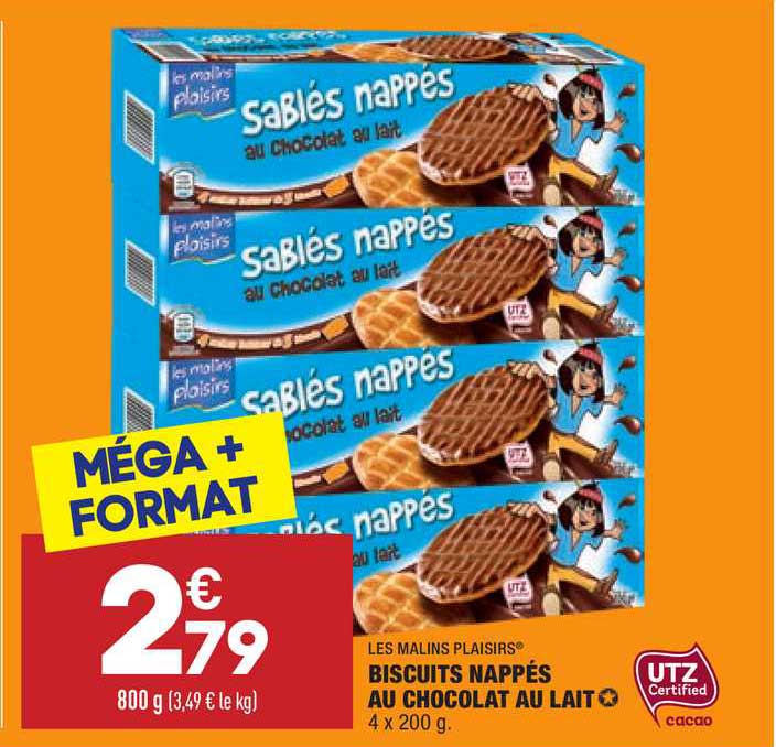 biscuits nappés au chocolat au lait les malins plaisirs