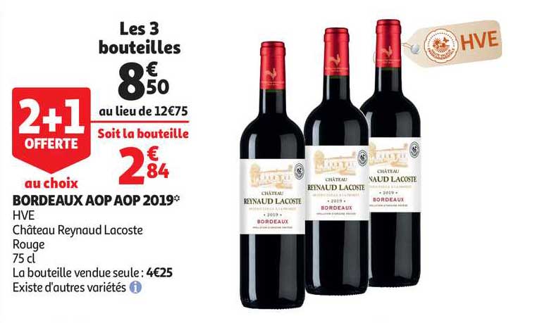 bordeaux aop 2019 hve château reynaud lacoste