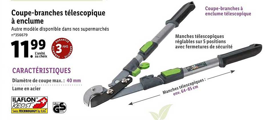 coupe-branches télescopique à enclume