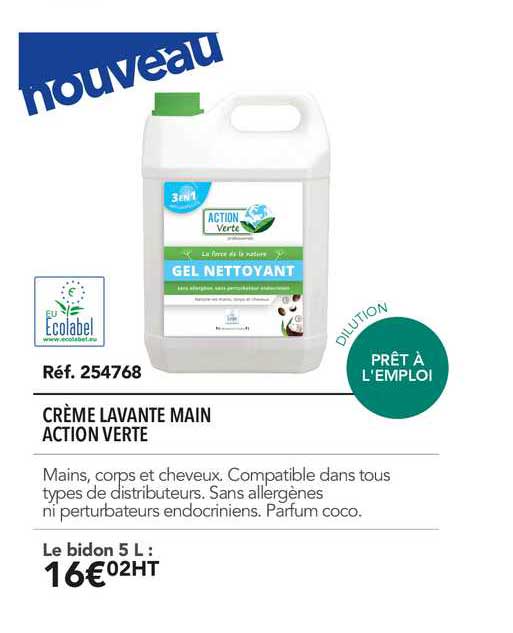 crème lavante main action verte