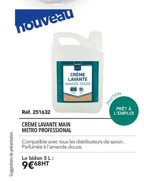 crème lavante main metro professional