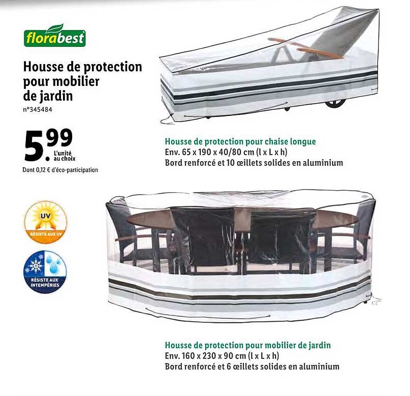 housse de protection pour mobilier de jardin florabest