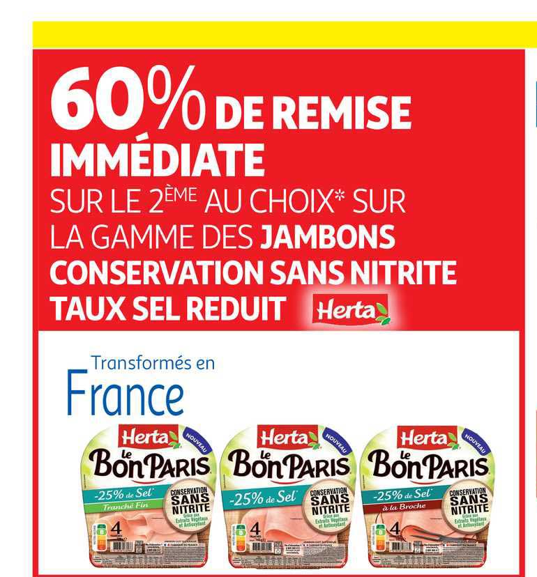 jambons conservation sans nitrite taux sel réduit herta