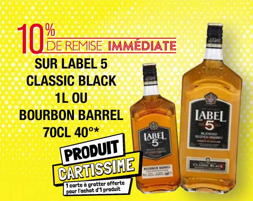 label 5 classic lack 1l ou bourbon barrel 70cl 40°