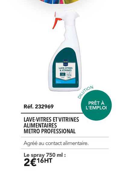 lave vitres et vitrines alimentaires metro professional