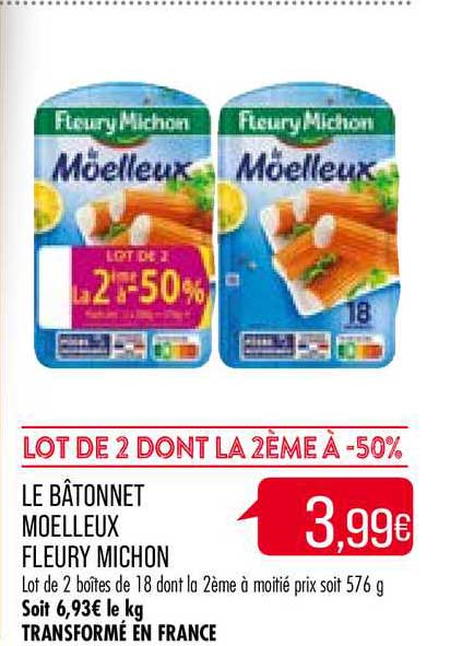 Le Bâtonnet Moelleux Fleury Michon