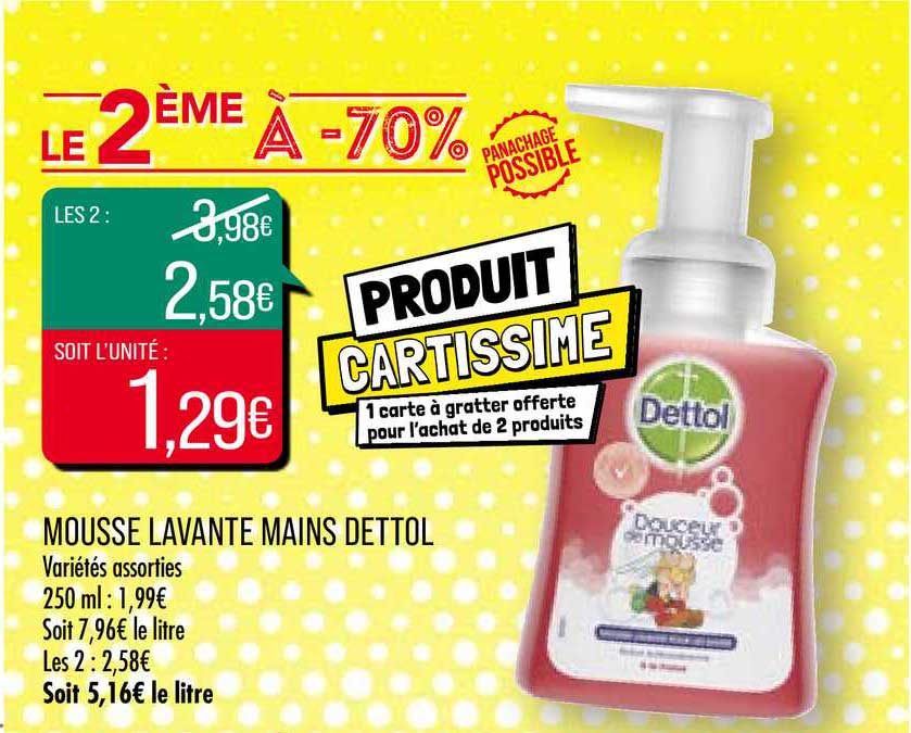 mousse lavante mains dettol