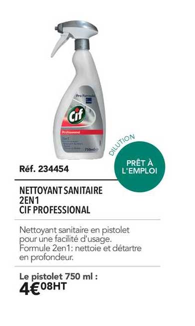 nettoyant sanitaire 2en1 cif professional