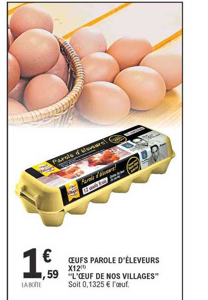 Oeufs Parole D'éleveurs X12 "l'oeuf De Nos Villages"
