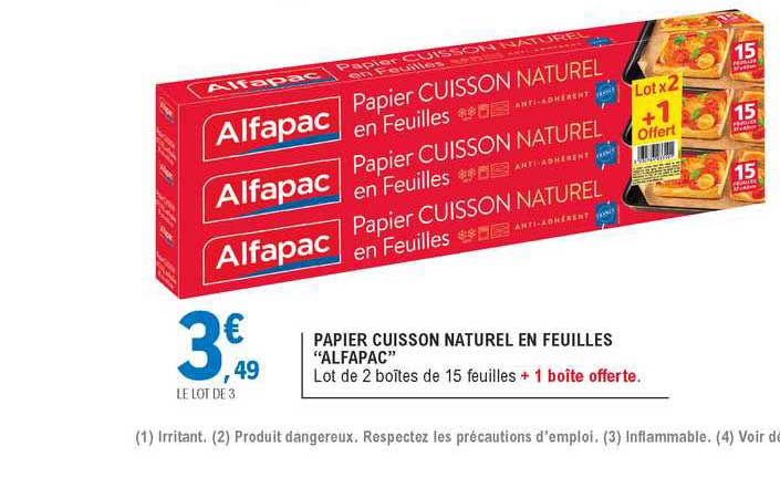 Papier Cuisson Naturel En Feuilles "alfapac"