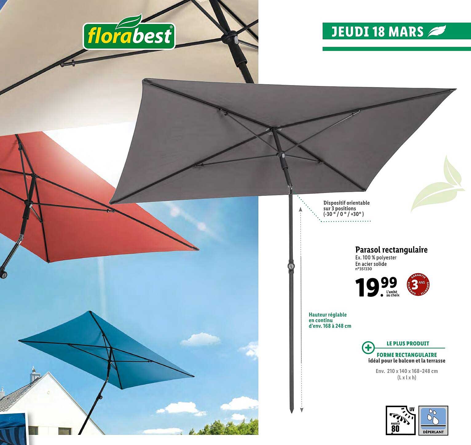 Parasol Rectangulaire