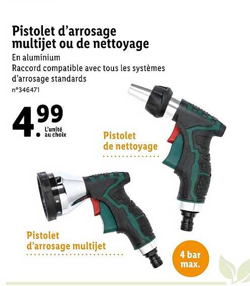 pistolet d'arrosage multijet ou de nettoyage