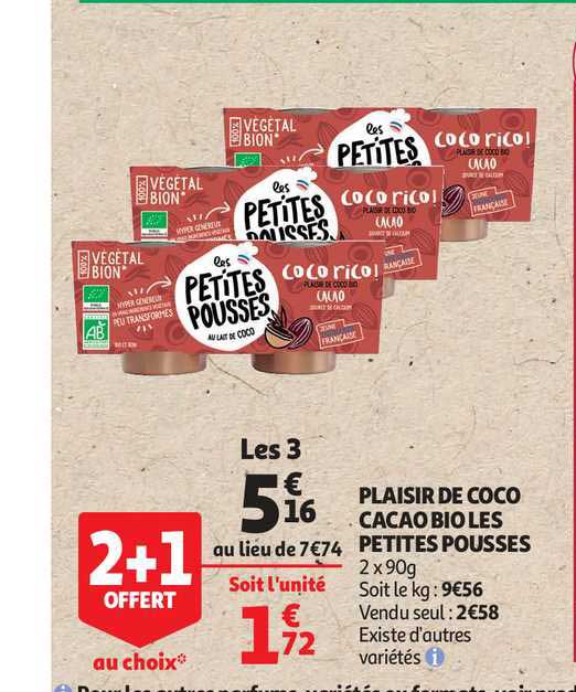 plaisir de coco cacao bio les petites pousses