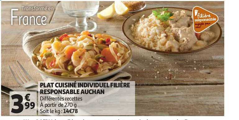 Plat Cuisiné Individuel Filière Responsable Auchan