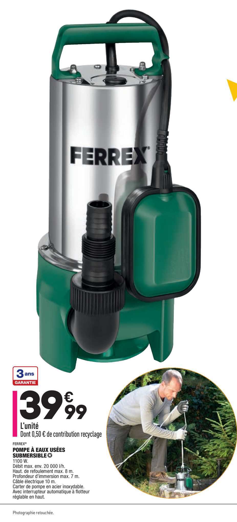 pompe à eaux usées submersible ferrex