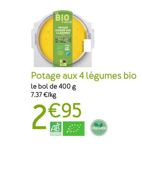 Potage Aux 4 Légumes Bio