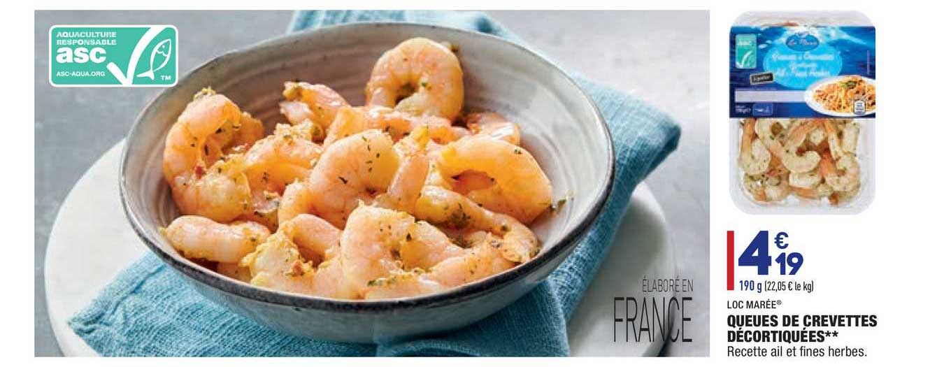 Queues De Crevettes Décortiquées Loc Marée