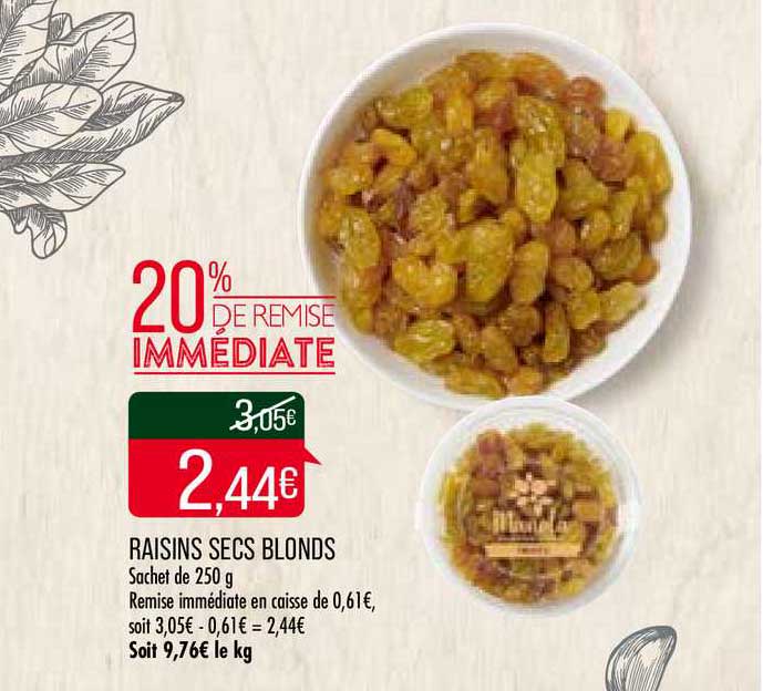 raisins secs blonds