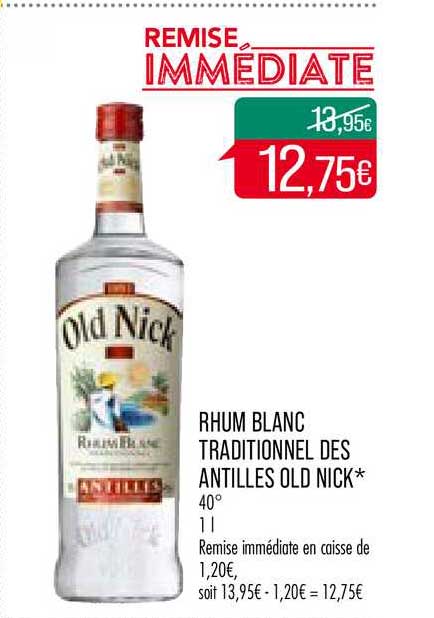 rhum blanc traditionnel des antilles old nick