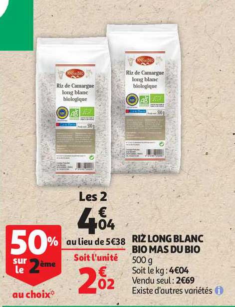 riz long blanc bio mas du bio