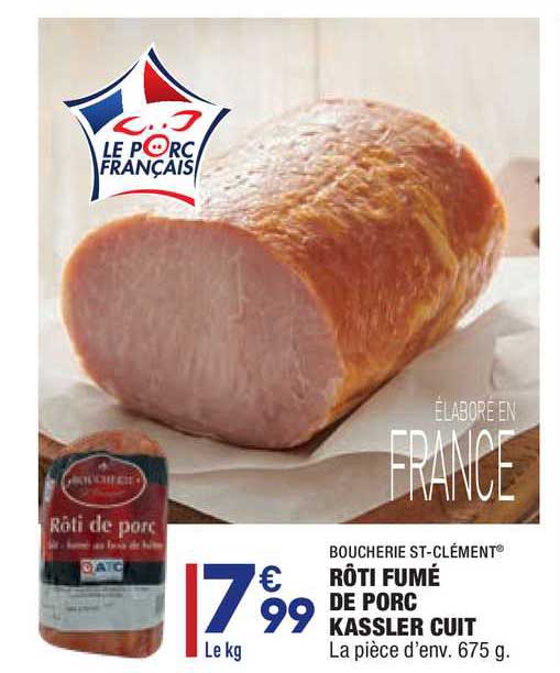 Rôti Fumé De Porc Kassler Cuit Boucherie St-clément