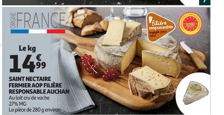 saint nectaire fermier aop filière responsable auchan