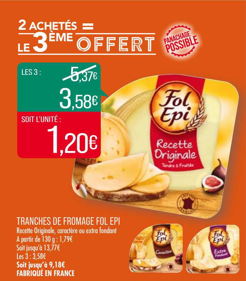 tranches de fromage fol epi
