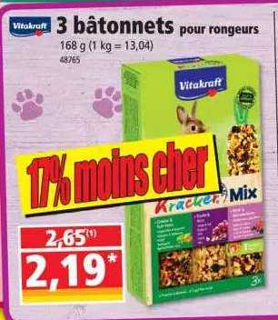 3 bâtonnets pour rongeurs vitakraft