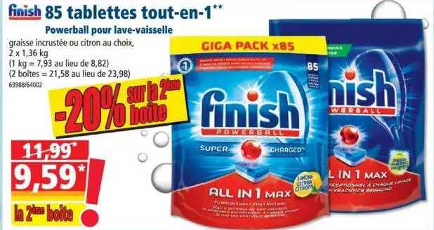 85 tablettes tout-en-1 finish
