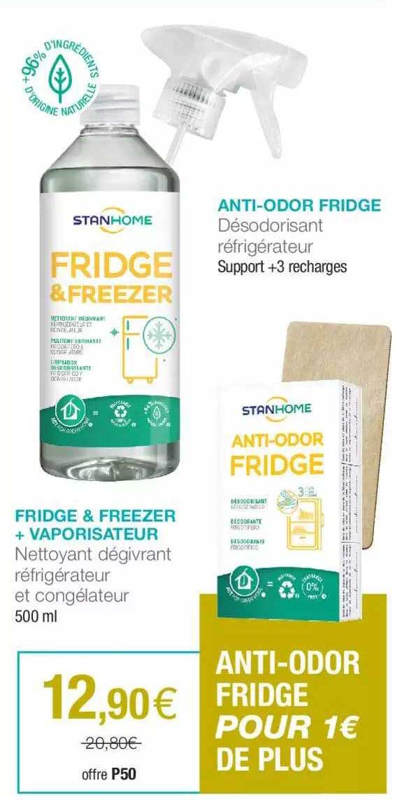 anti-odor fridge ou fridge & freezer + vaporisateur