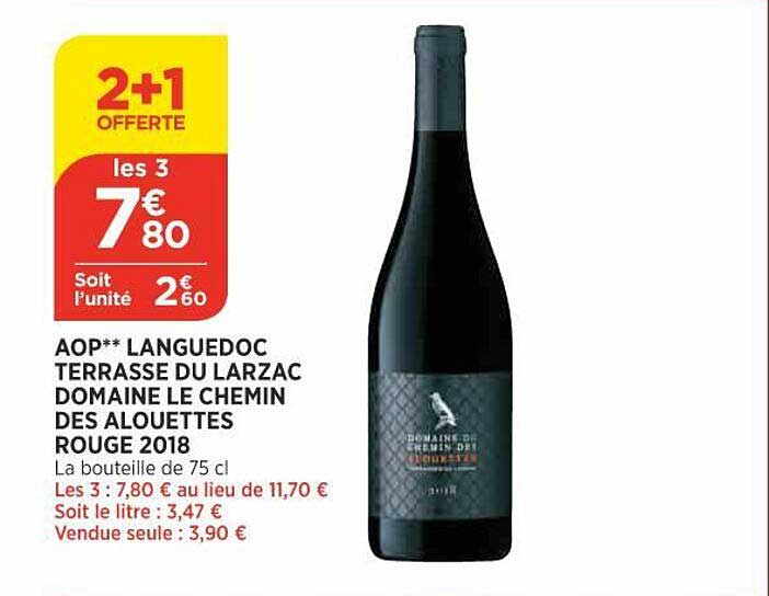 aop languedoc terrasse du larzac domaine le chemin ds alouettes rouge 2018