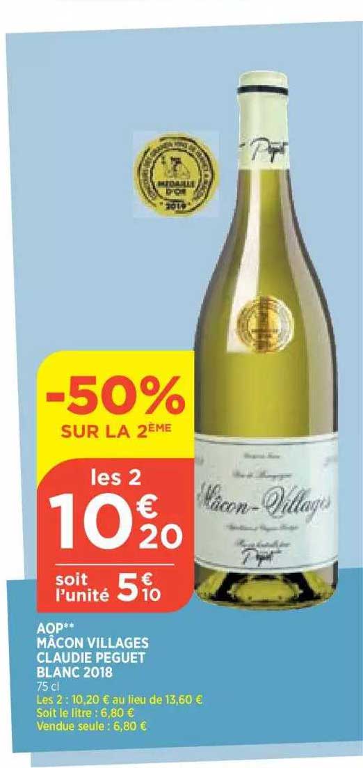 aop mâcon villages claude peguet blanc 2018