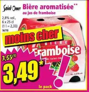 bière aromatisée au jus de framboise saint-omer