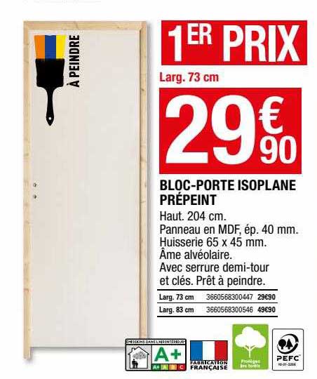 bloc-porte isoplane prépeint