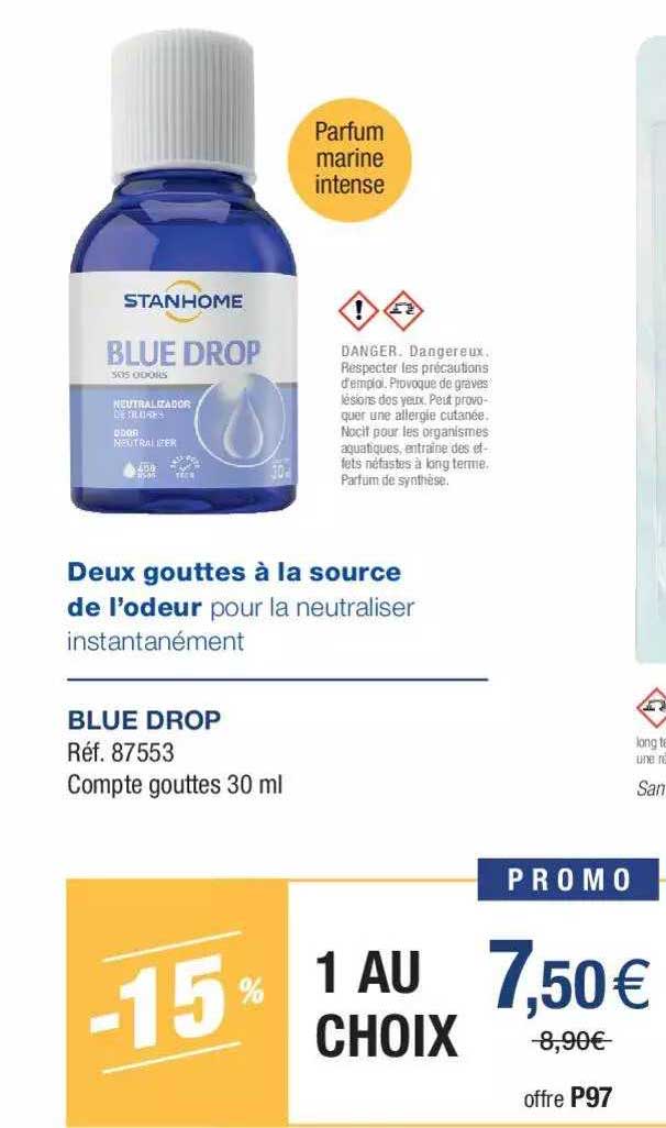 blue drop deux gouttes à la source de l'odeur