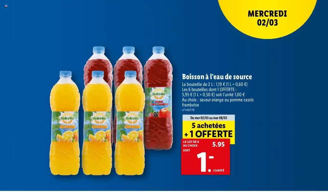 boisson à l'eau de source solevita